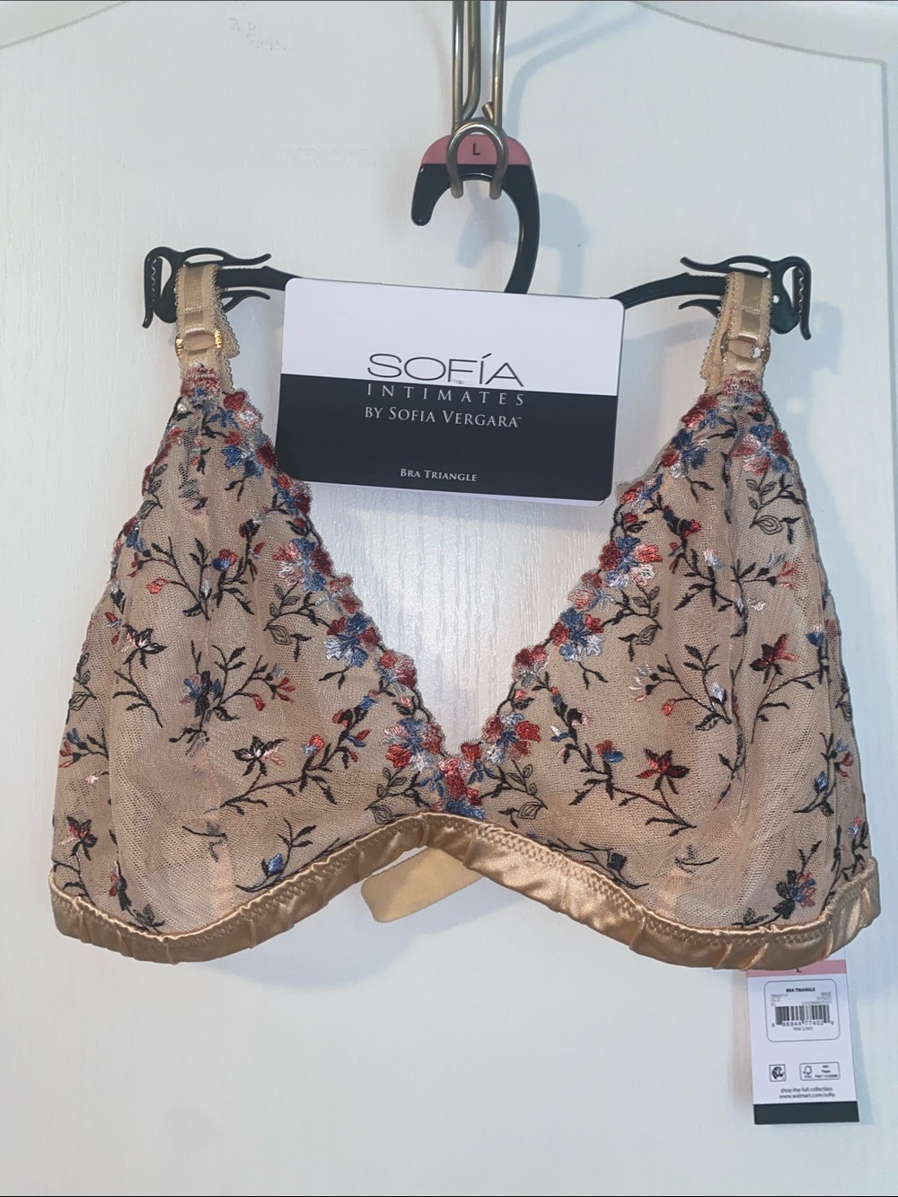 Sofía Intimates Beige Floral Lace Triangle Bra